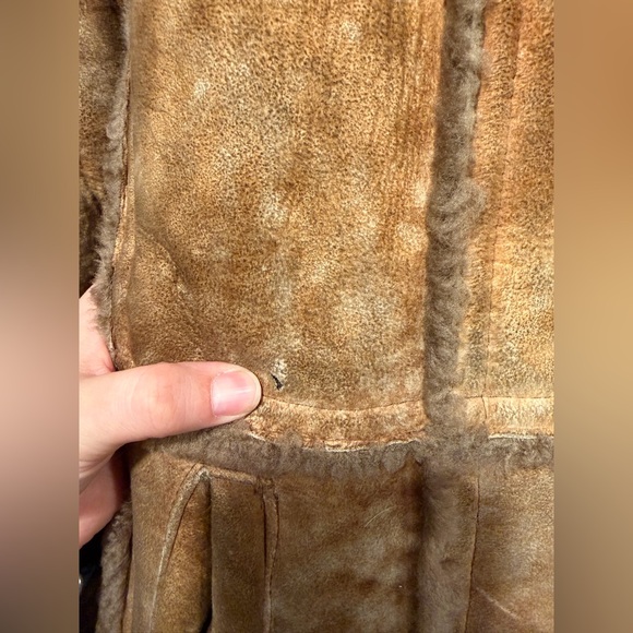 Vintage portobello sherling sheepskin jacket Marlboro man size 38 - Picture 4 of 11